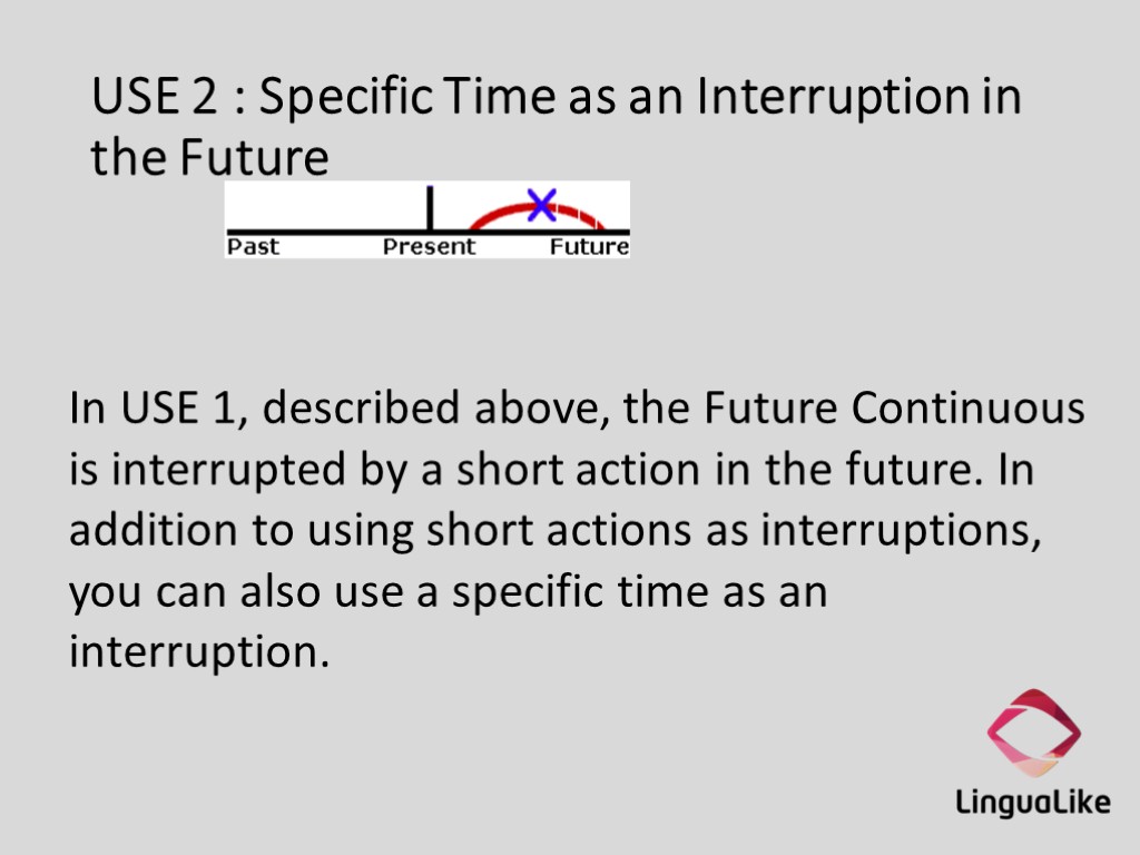 USE 2 : Specific Time as an Interruption in the Future In USE 1,